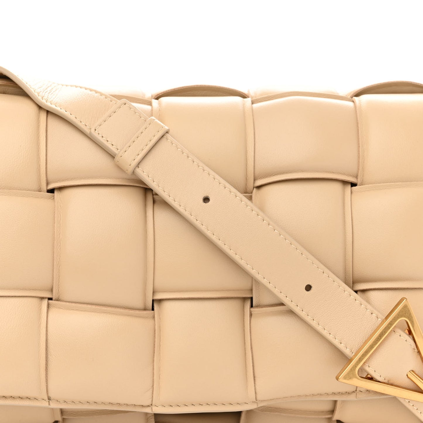 Nappa Maxi Intreccio Padded Cassette Crossbody Bag Porridge