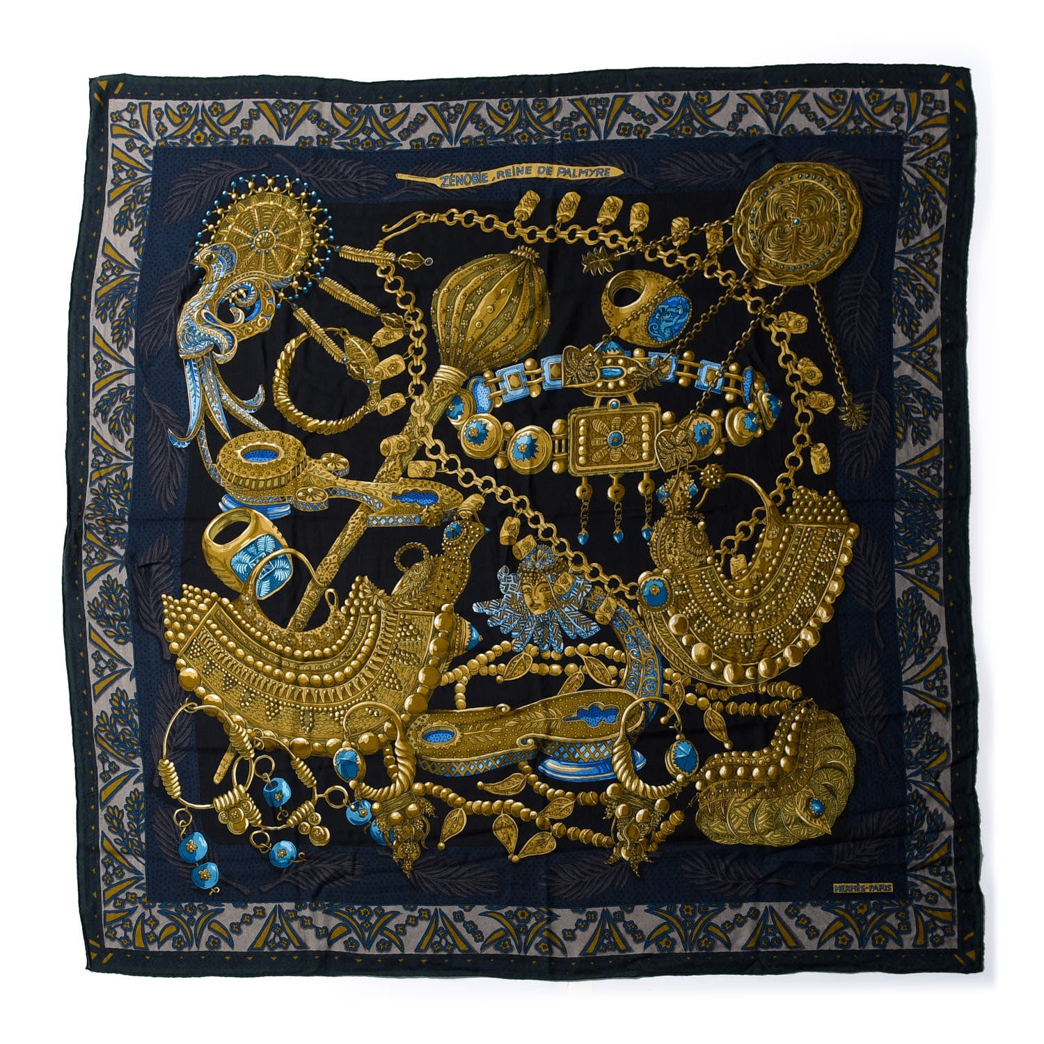 Hermes Cashmere Silk Zenobie Reine De Palmyre Shawl 140 1 of 7