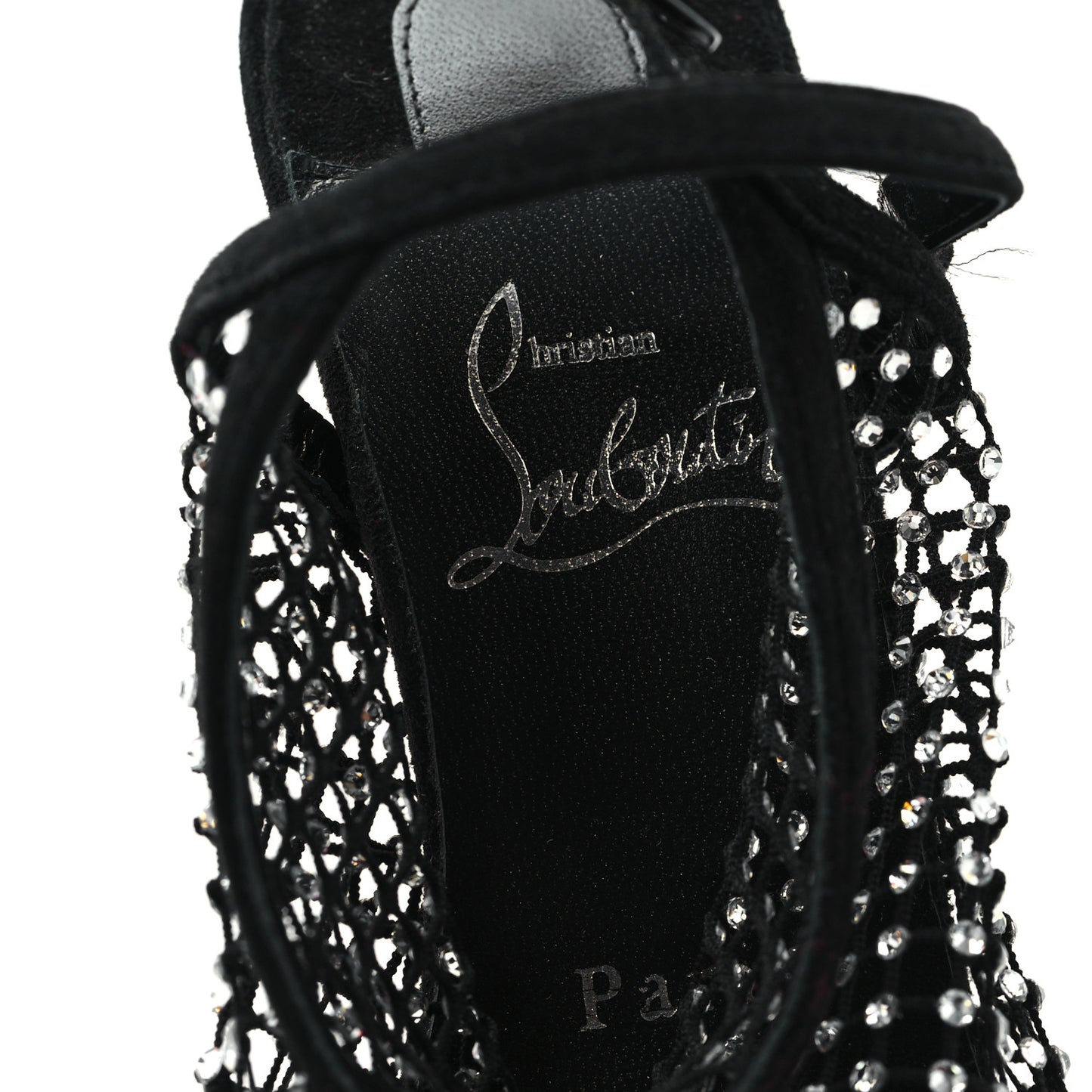 Suede Crystal Pumps 37.5 Black