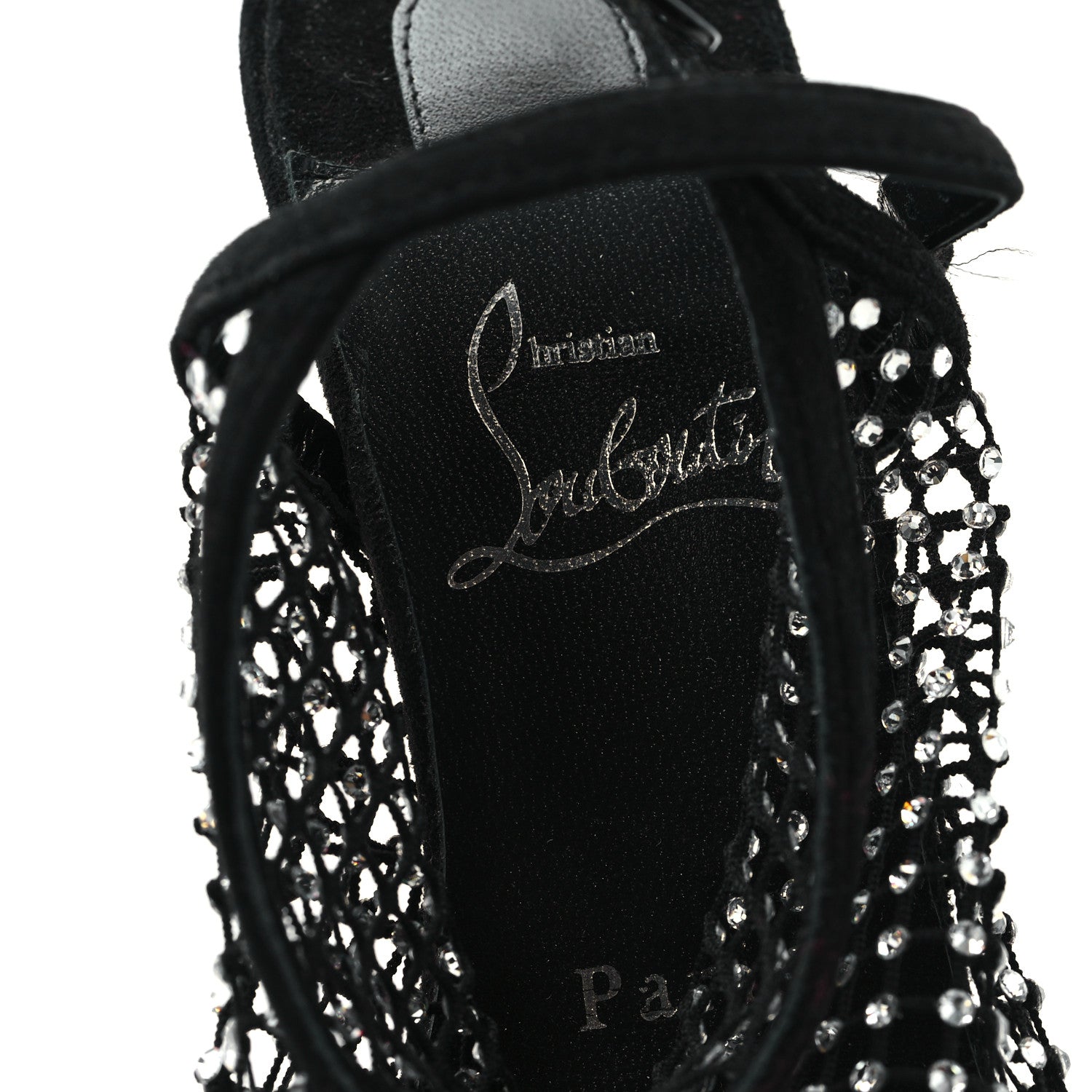 Christian Louboutin Suede Crystal Pumps 37.5 Black 8 of 9