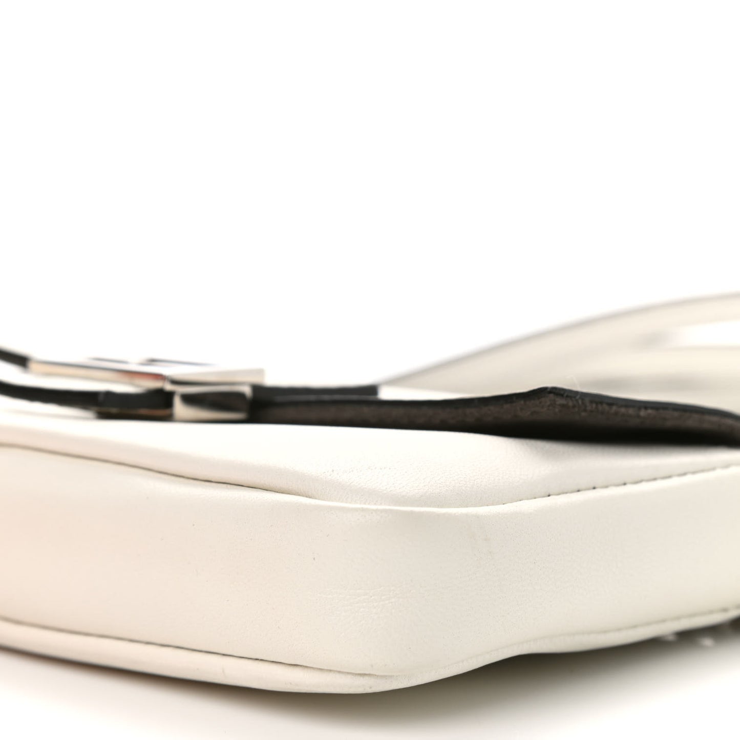Shiny Nappa Micro Baguette White