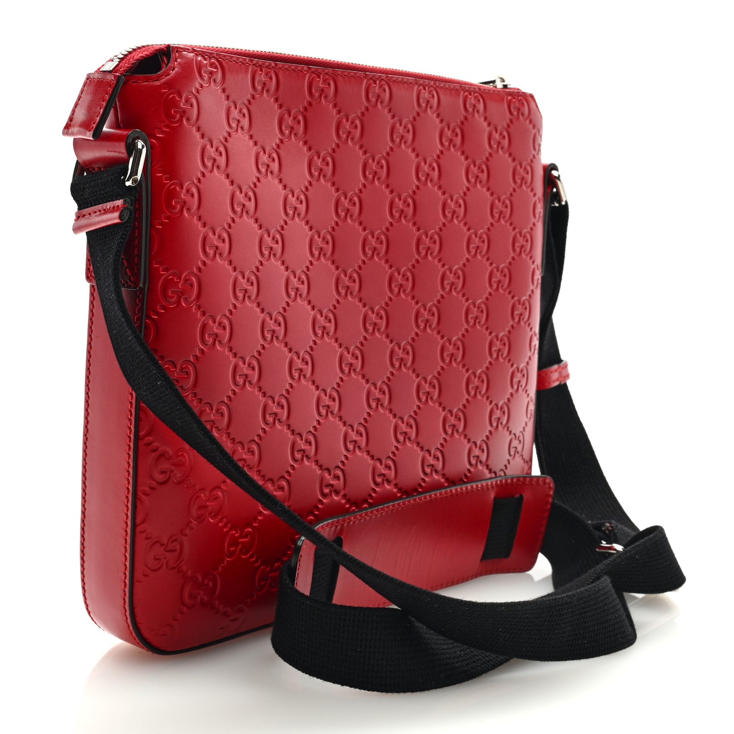 Guccissima Signature Small Messenger Bag Hibiscus Red