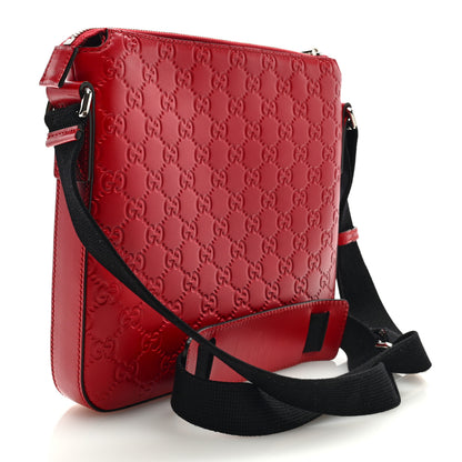 Gucci Guccissima Signature Small Messenger Bag Hibiscus Red 2 of 7