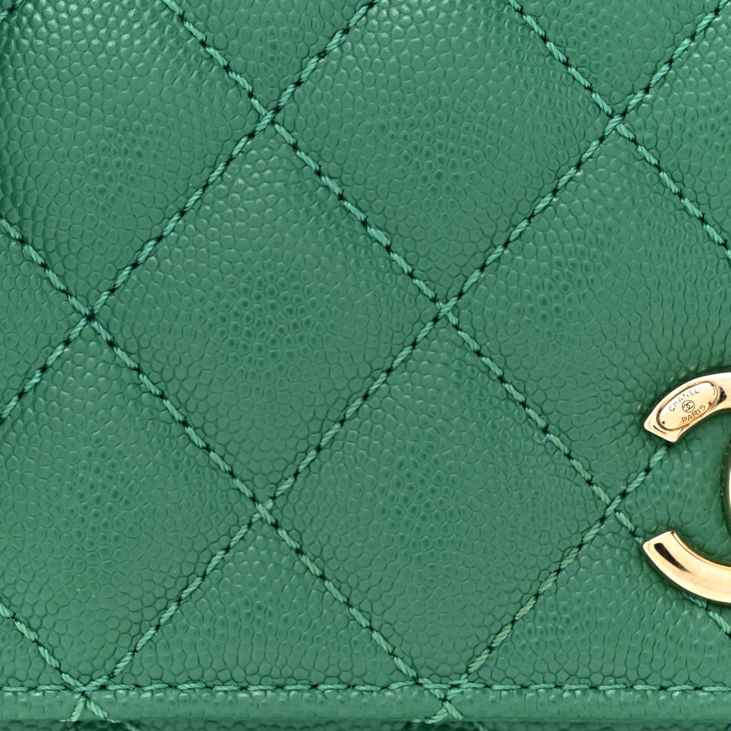 Caviar Quilted Mini Coco Handle Flap Green