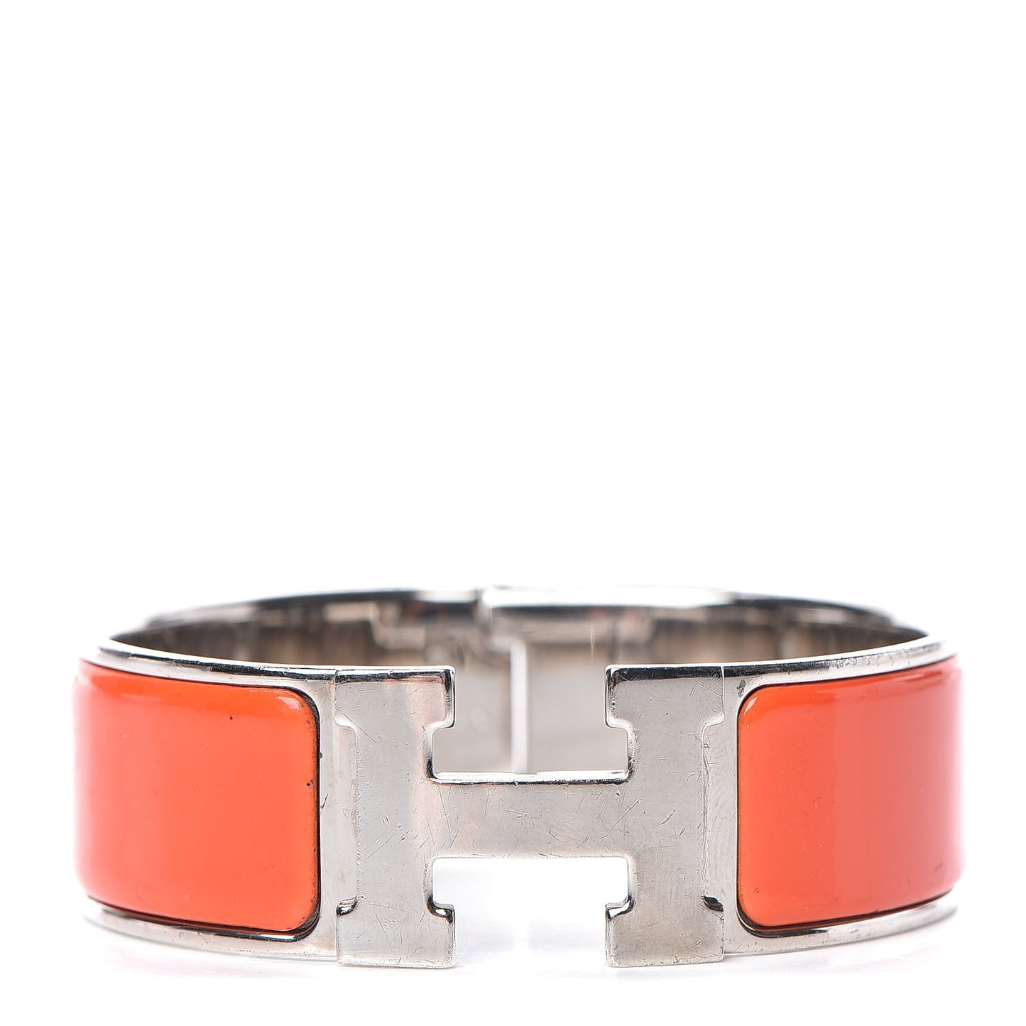 Enamel Wide Clic Clac H Bracelet GM Orange