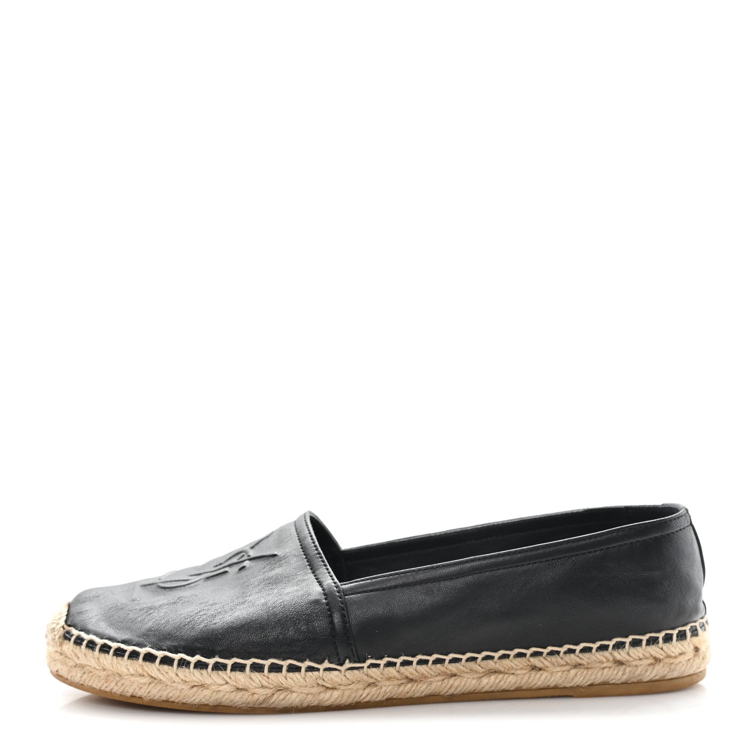 Saint Laurent Lambskin Monogram Espadrilles 39.5 Black 1 of 9