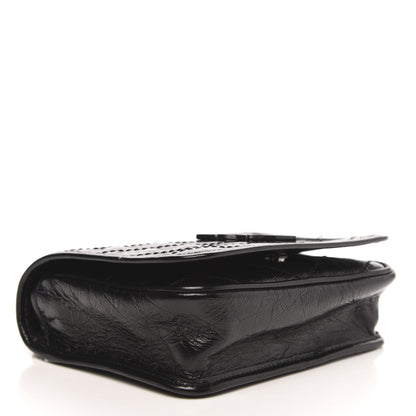 Saint Laurent Crinkled Calfskin Matelasse Monogram Niki Chain Wallet Black 5 of 9