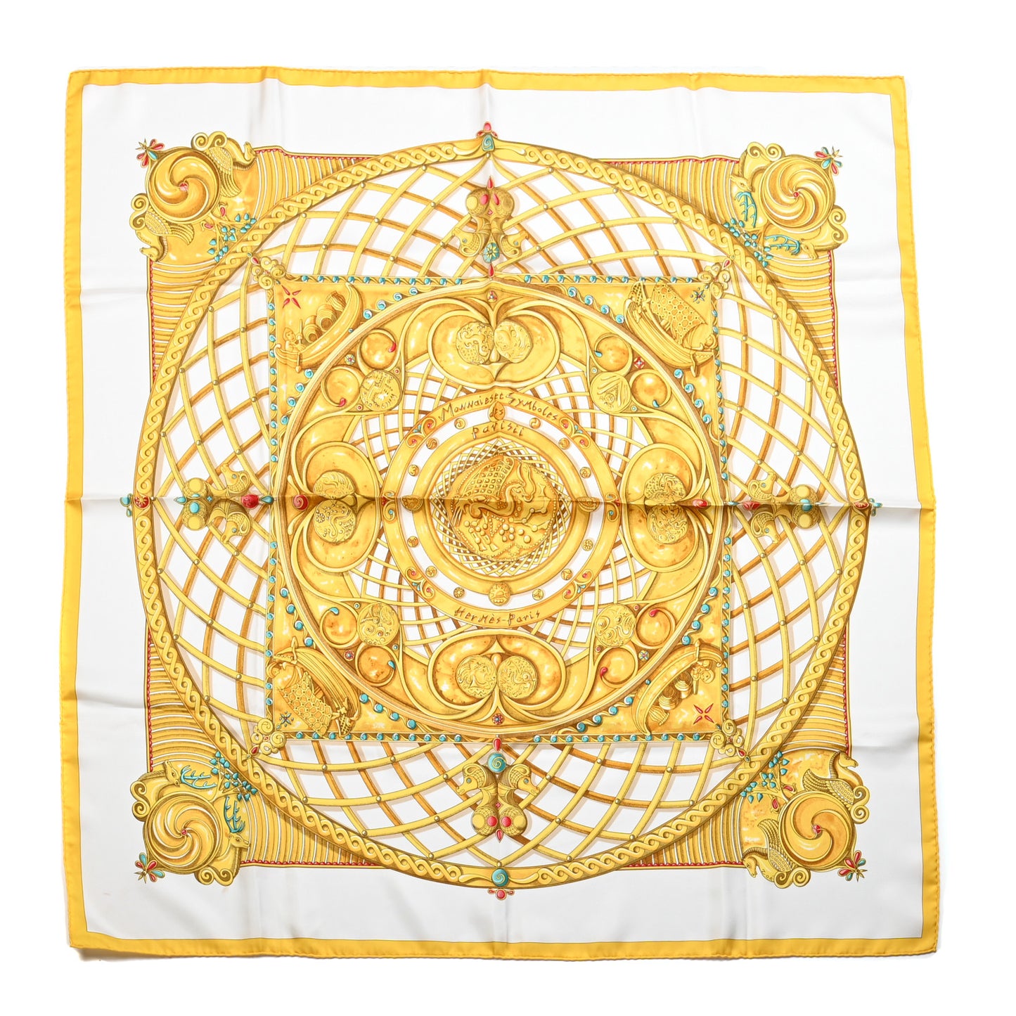 Silk Monnaies Et Symboles De Parisii Scarf 90