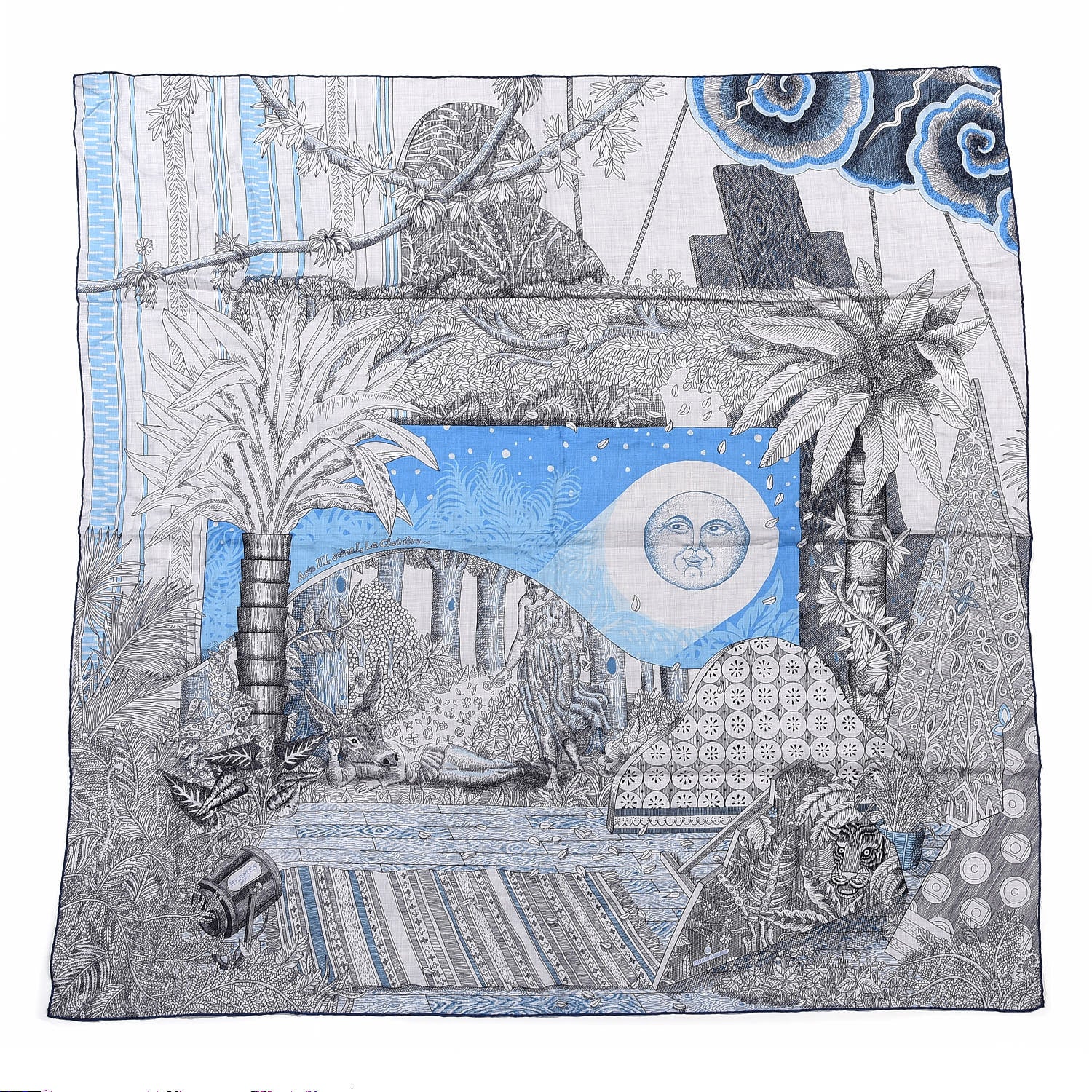 Hermes Silk Act III Scene I La Clairiere 140 Gris Chine Ciel Anthracite 1 of 3