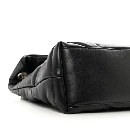 Saint Laurent Lambskin Quilted Small Loulou Puffer Monogram Chain Satchel Black 9 of 10