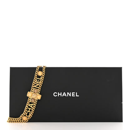 Chanel Metal Natural Stones Logo Chain Belt 85 85/34 Gold 4 of 4