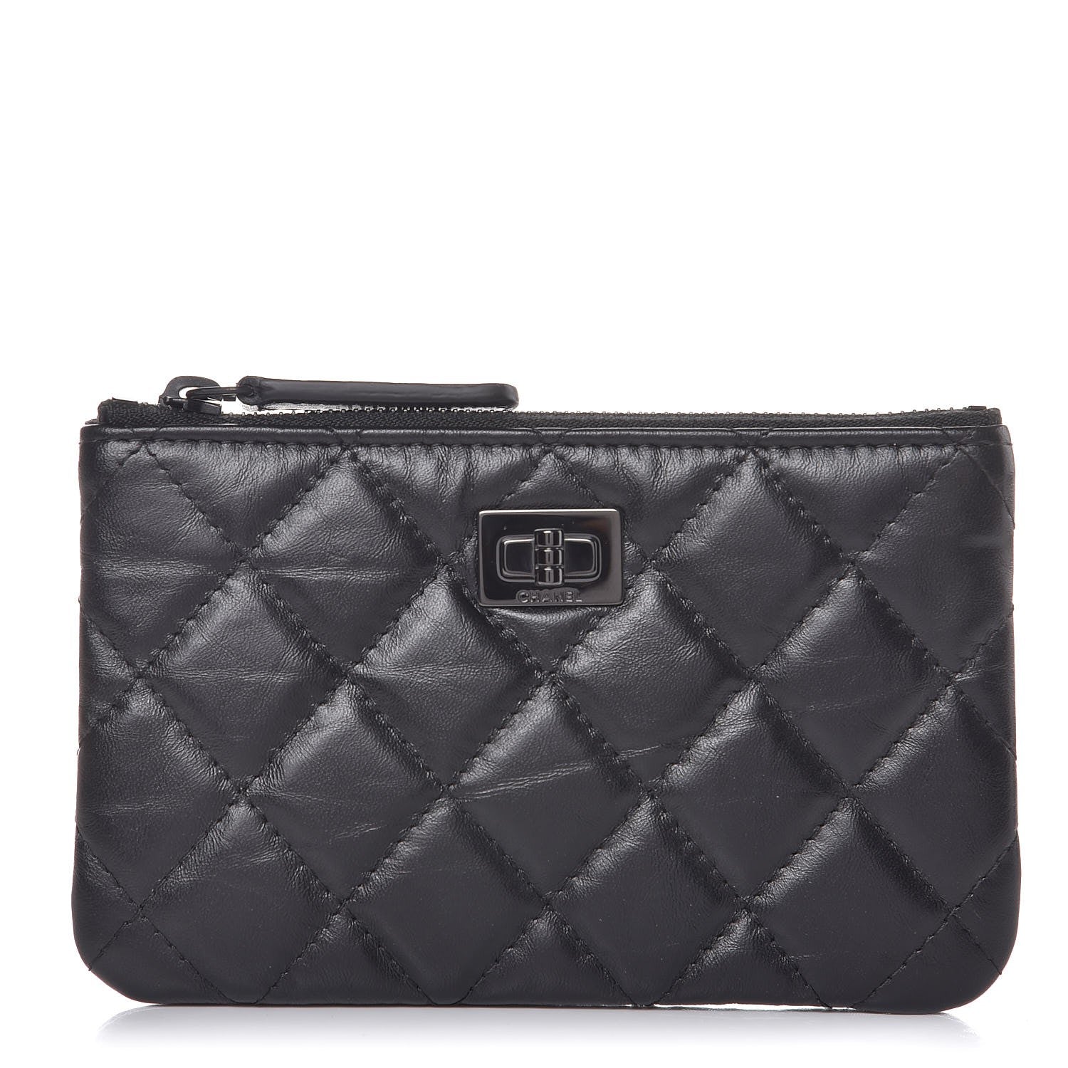 Chanel Aged Calfskin Quilted Small Reissue Cosmetic Case So Black 1 of 8