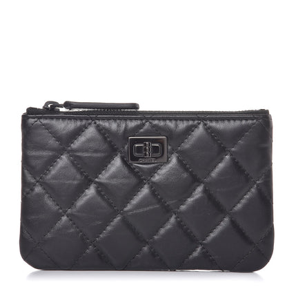 Chanel Aged Calfskin Quilted Small Reissue Cosmetic Case So Black 1 of 8