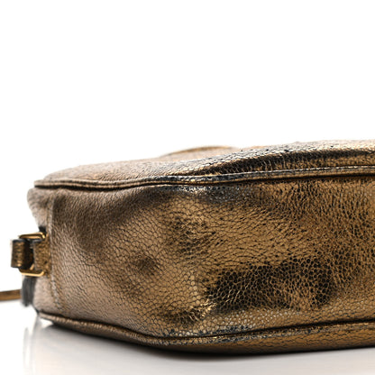Saint Laurent Calfskin Lame Monogram Small Lou Camera Bag Gold Olive 9 of 15
