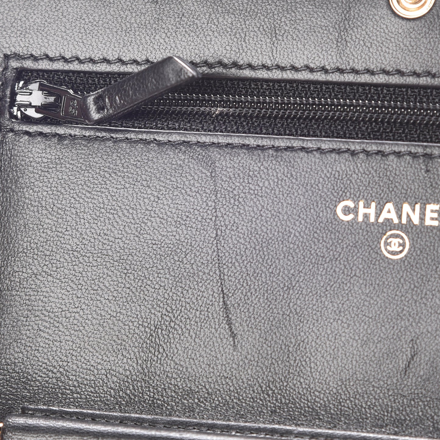 Lambskin Quilted Wallet On Chain WOC Black