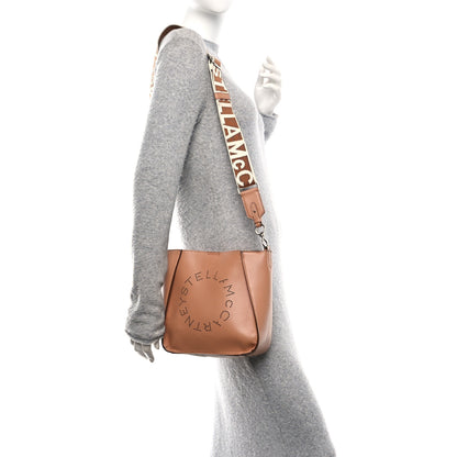 Stella McCartney Eco Alter Nappa Perforated Logo Mini Crossbody Camel 2 of 13