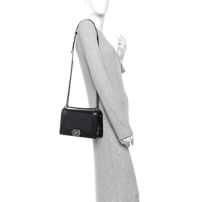 Chanel Glazed Calfskin Medium Boy Flap Black 2 of 10