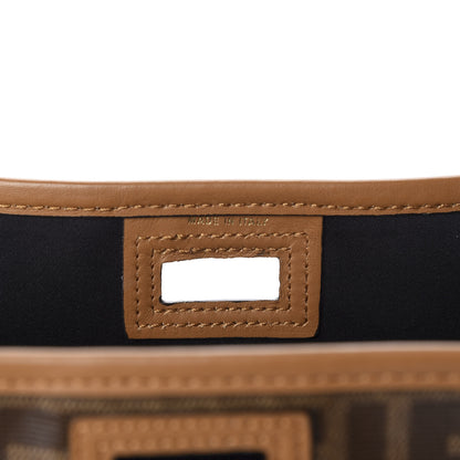 Fendi Glazed Fabric Vitello Century FF 1974 Stamp Patch Mini Peekaboo Defender Cover Mogano Panna Caramello 9 of 12