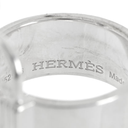 Hermes Sterling Silver Alpha Kelly Double Ring 50 5.25 4 of 5