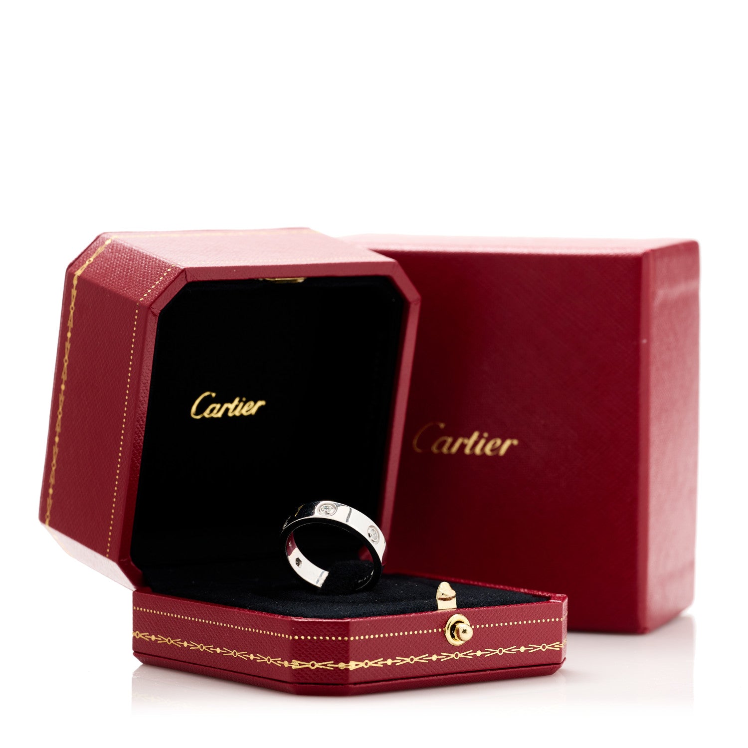 Cartier 18K White Gold 6 Diamond 5.5mm LOVE Ring 61 9.5 8 of 8
