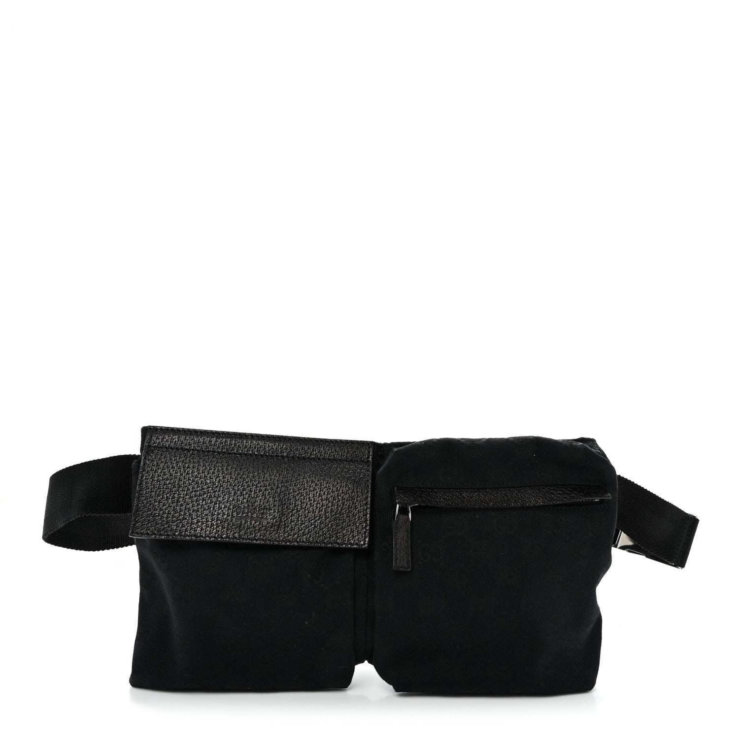 Gucci GG Monogram Double Pocket Belt Bag Black 1 of 10