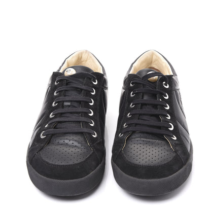 Chanel Suede Calfskin Womens CC Sneakers 41 Black 2 of 8