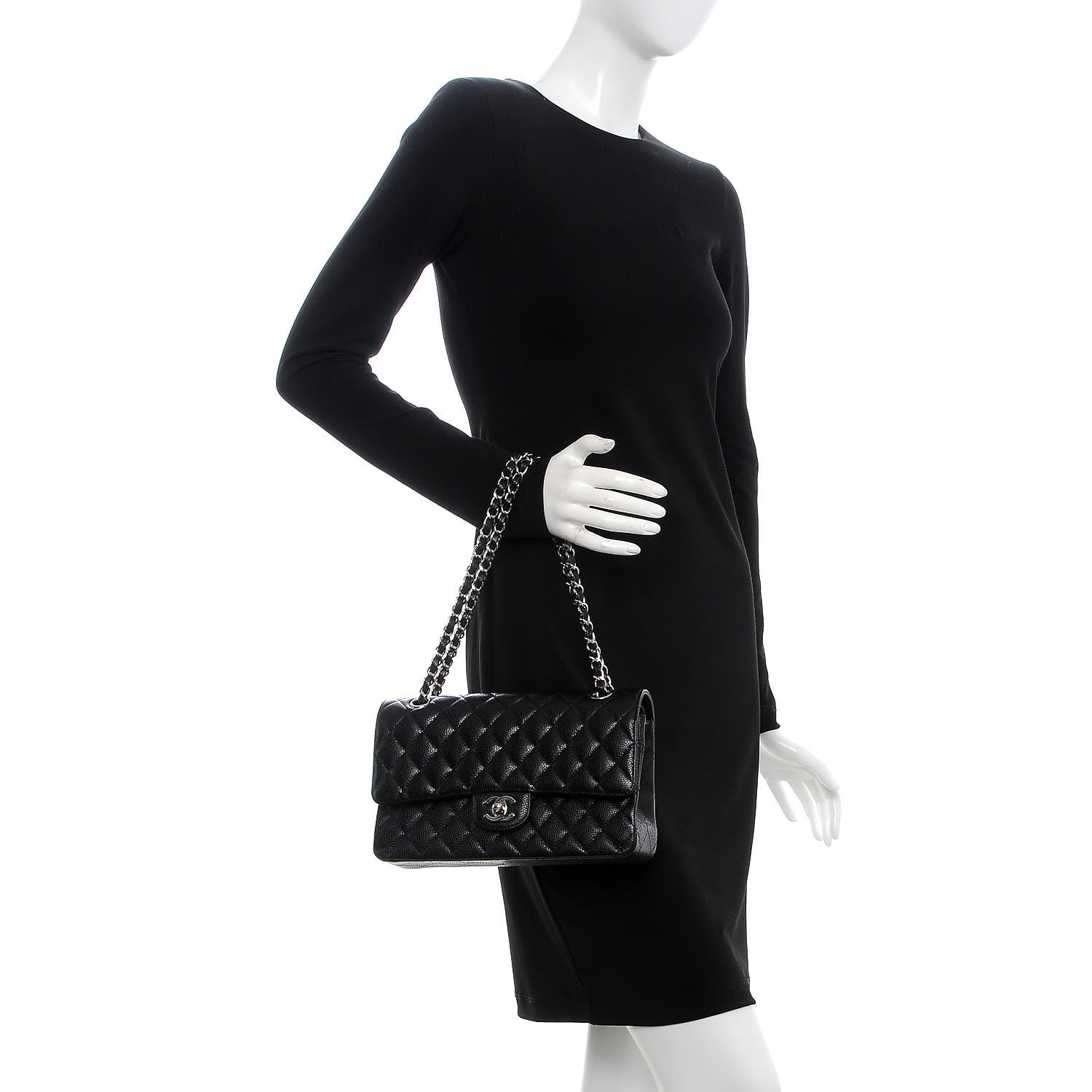 Chanel Caviar Quilted Medium Double Flap Black 3 of 13
