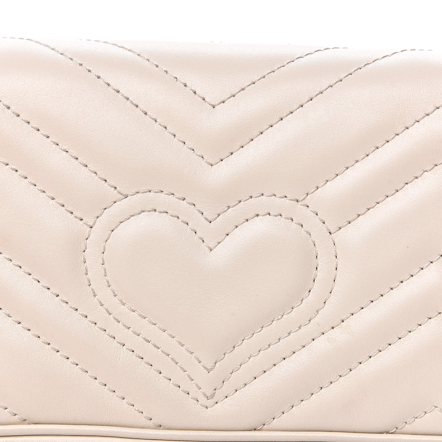 Calfskin Matelasse Super Mini GG Marmont Shoulder Bag White