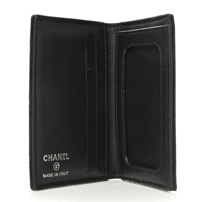 Chanel Crumpled Calfskin Quilted Card Holder Wallet So Black 5 of 13