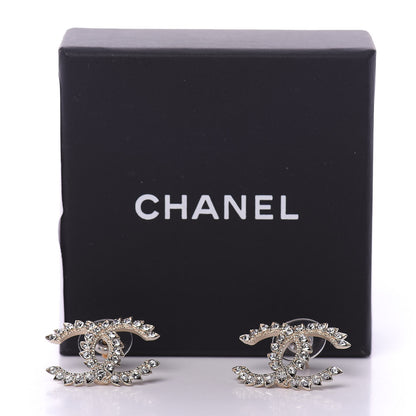 Chanel Strass Crystal Dazzling Wheat CC Earrings Gold 4 of 4