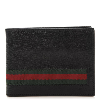 Gucci Calfskin Web Bi-Fold Wallet Black 1 of 7
