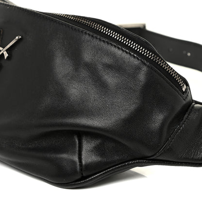 Saint Laurent Calfskin Monogram Belt Bag Black 9 of 19