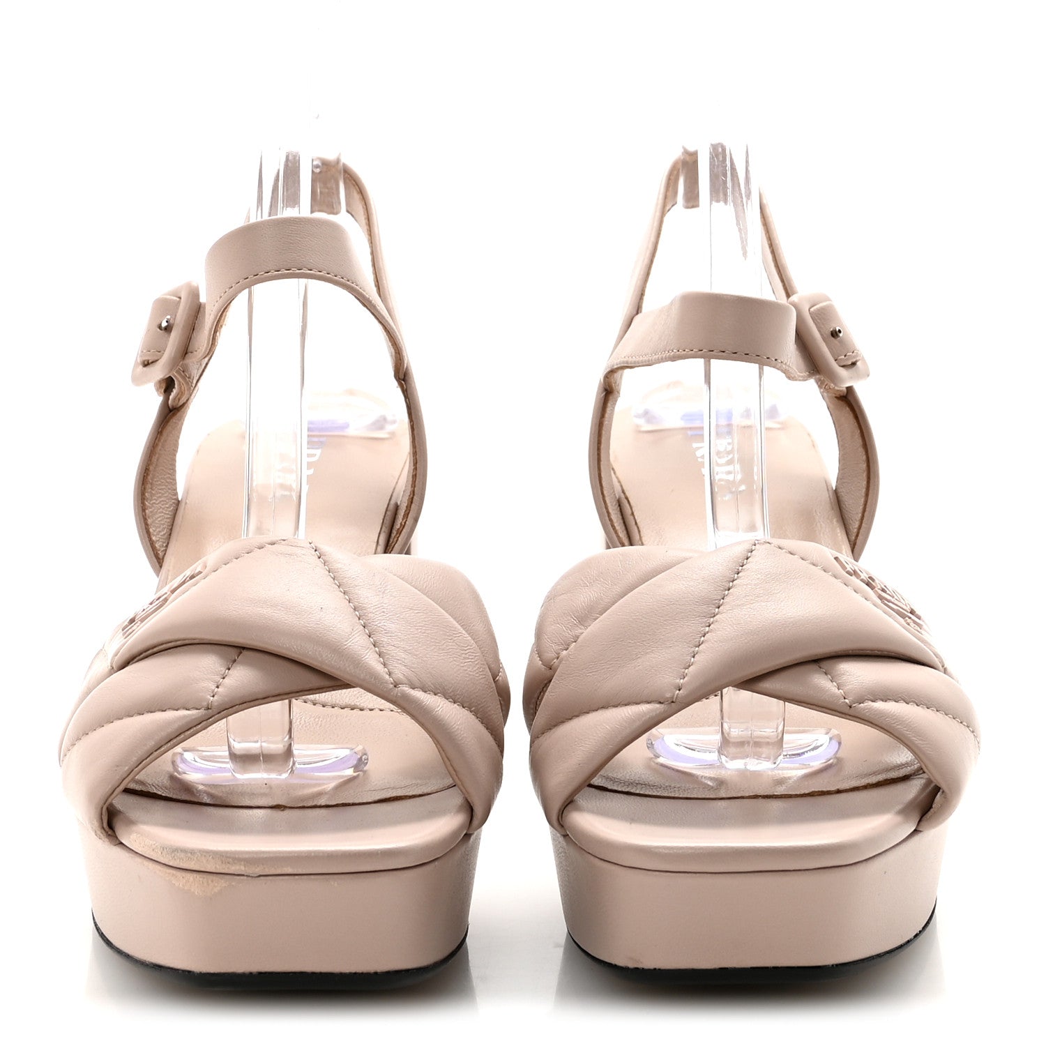 Prada Nappa Logo Quilted Crisscross Platform 20/65mm Sandals 40 Ninfea 5 of 18