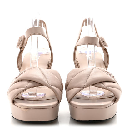 Prada Nappa Logo Quilted Crisscross Platform 20/65mm Sandals 40 Ninfea 5 of 18