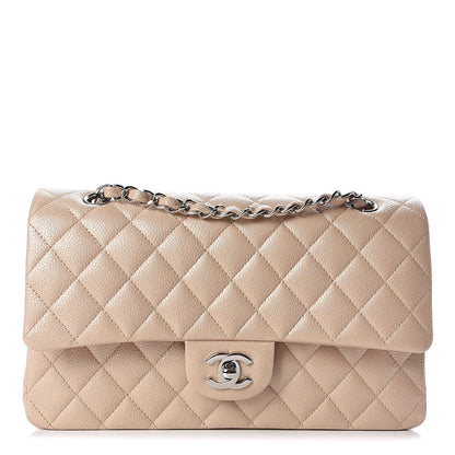 Chanel Pearly Caviar Quilted Medium Double Flap Light Beige 1 of 10
