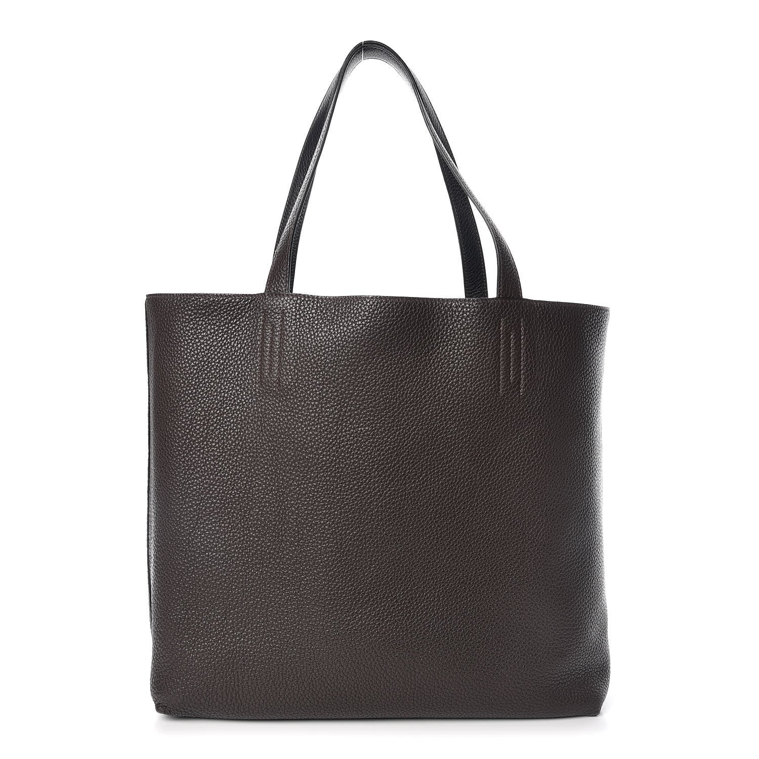 Hermes Taurillon Clemence Double Sens 36 Reversible Tote Black Ebene 1 of 19