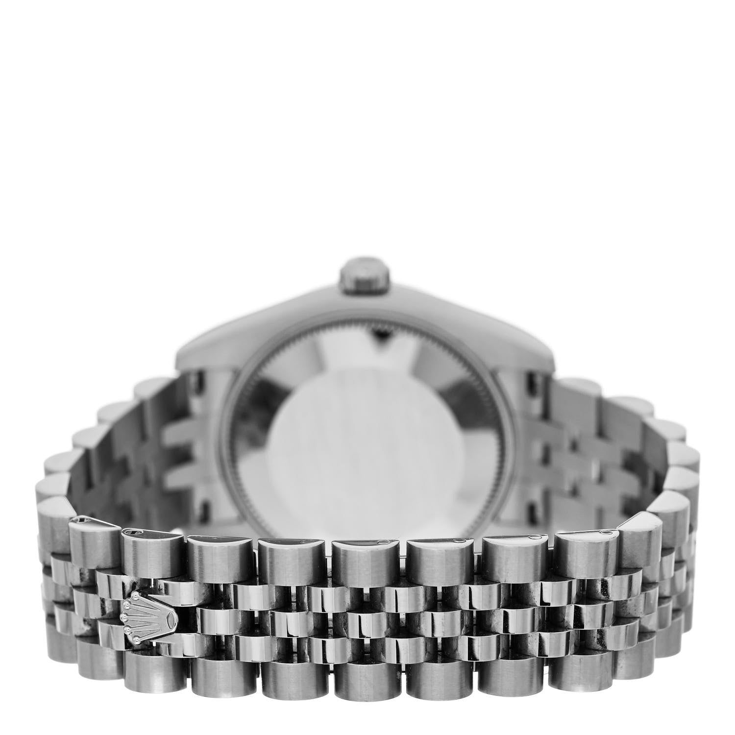 Rolex Stainless Steel 18K White Gold Diamond 31mm Oyster Perpetual Datejust Watch Dark Grey Roman 178274 3 of 5