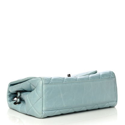 Chanel Glazed Calfskin Quilted Large Coco Soft Flap Light Blue 7 of 36