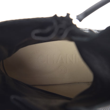 Chanel Calfskin Quilted Cap Toe Combat Boots 38.5 Black 8 of 10