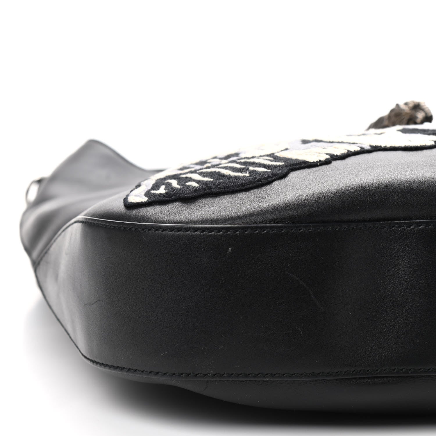 Gucci Calfskin Web Dog Embroidered Large Dionysus Hobo Black 8 of 9