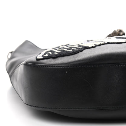 Gucci Calfskin Web Dog Embroidered Large Dionysus Hobo Black 8 of 9