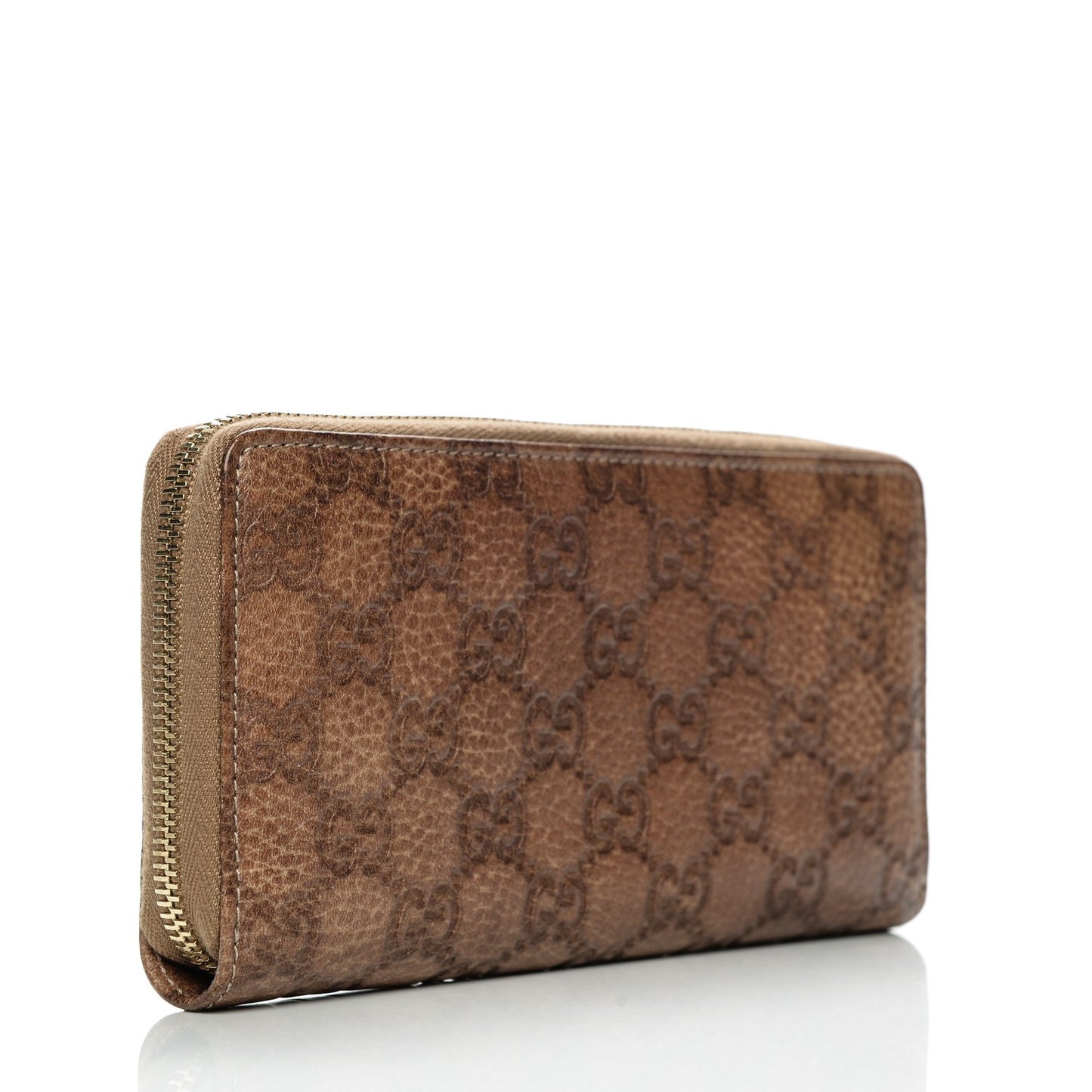 Guccissima Bamboo Tassel Zip Around Wallet Light Brown
