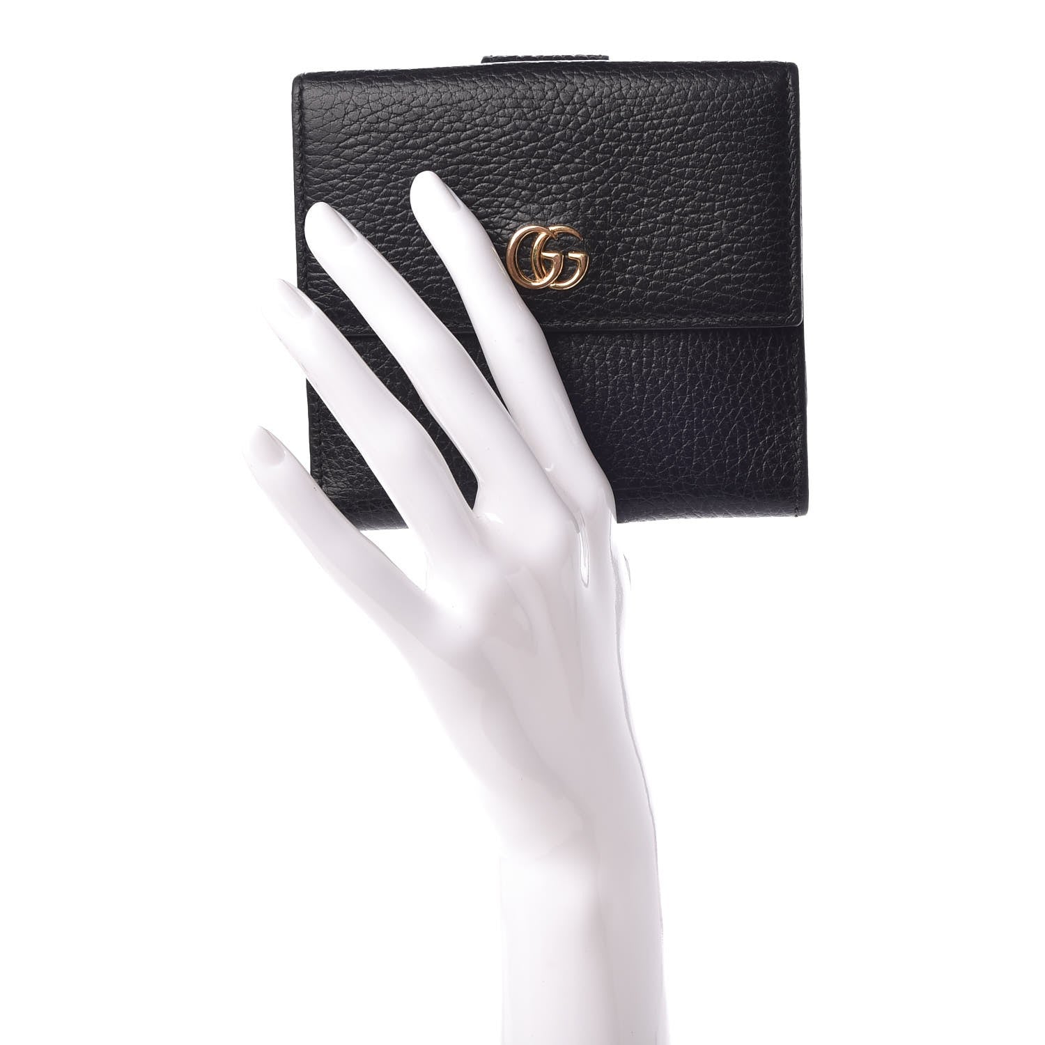 Gucci Dollar Calfskin Double G French Flap Wallet Black 2 of 8