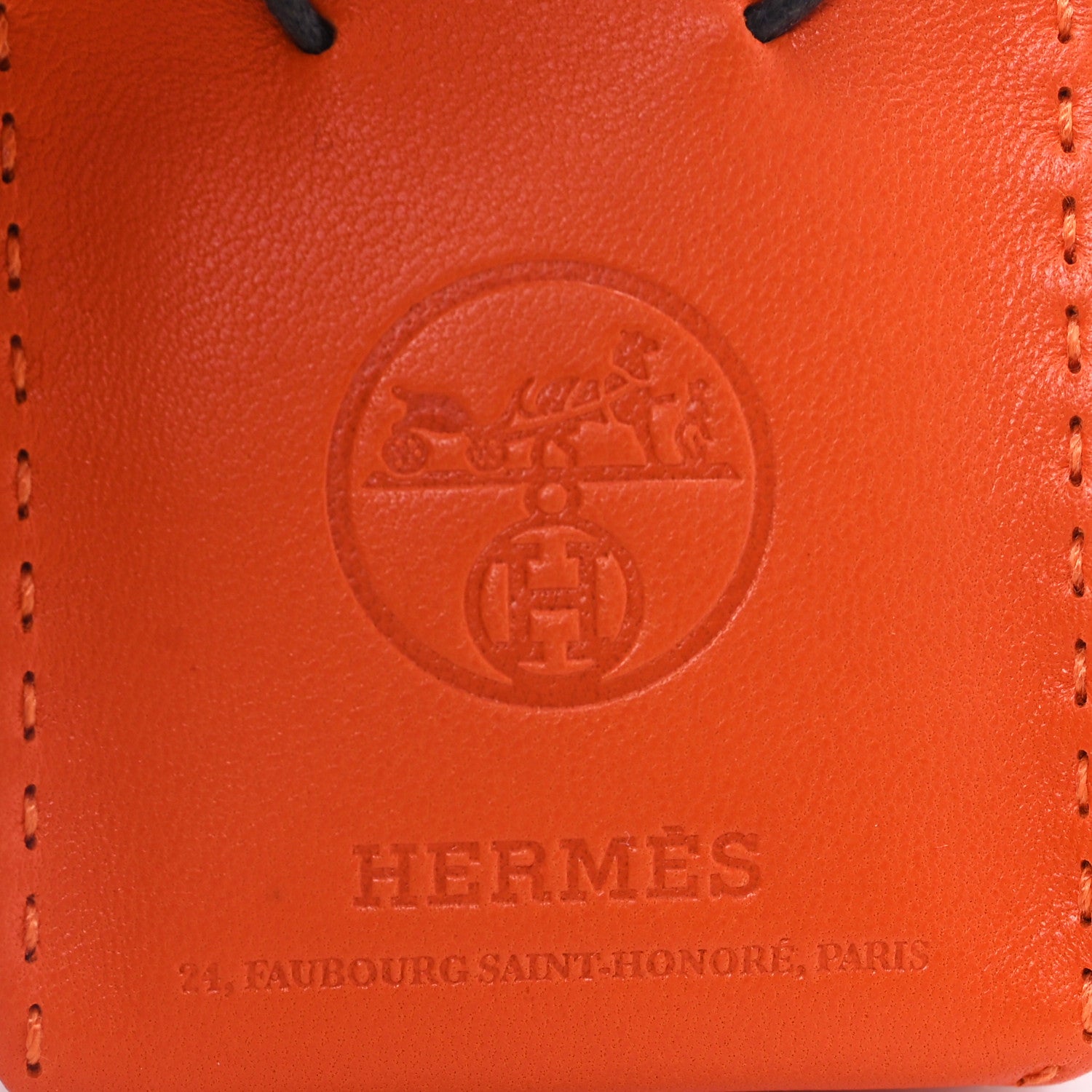 Hermes Milo Lambskin Swift Shopping Bag Charm Feu Gold 3 of 5