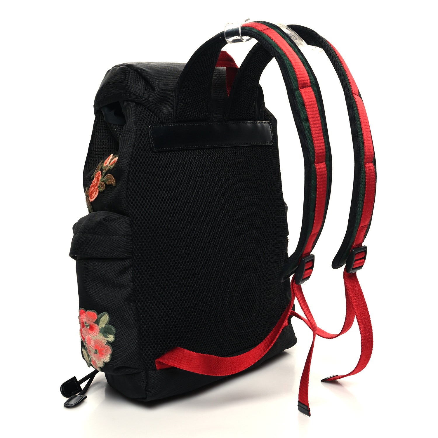 Gucci Techno Canvas Web L'Aveugle Par Amour Embroidered Double Buckle Backpack Black 3 of 11