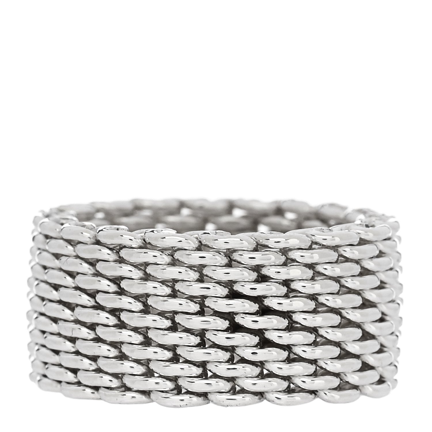 Tiffany Sterling Silver Somerset Mesh Ring 53 6.5 3 of 4
