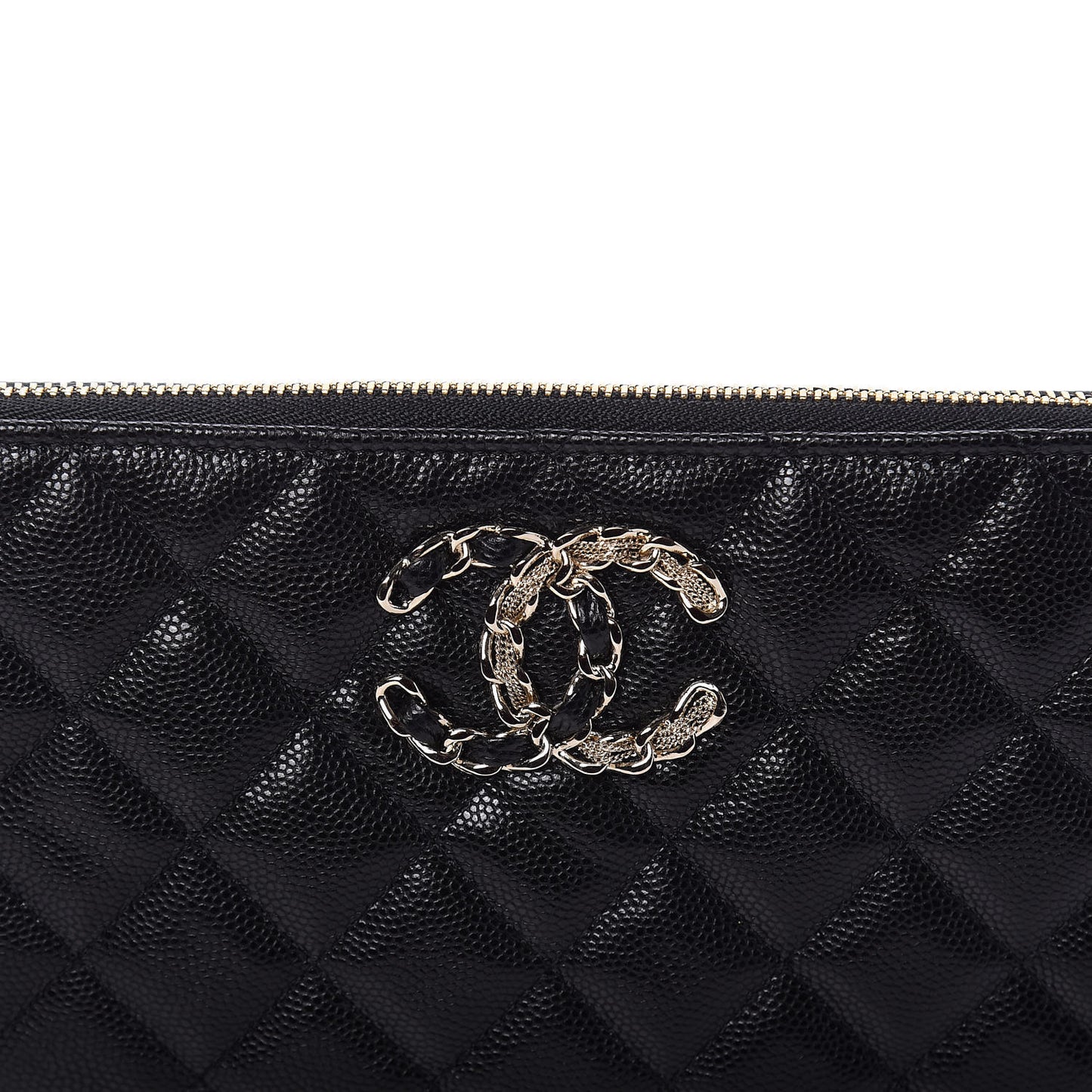 Caviar Quilted Small French New Wave CC Pouch Black