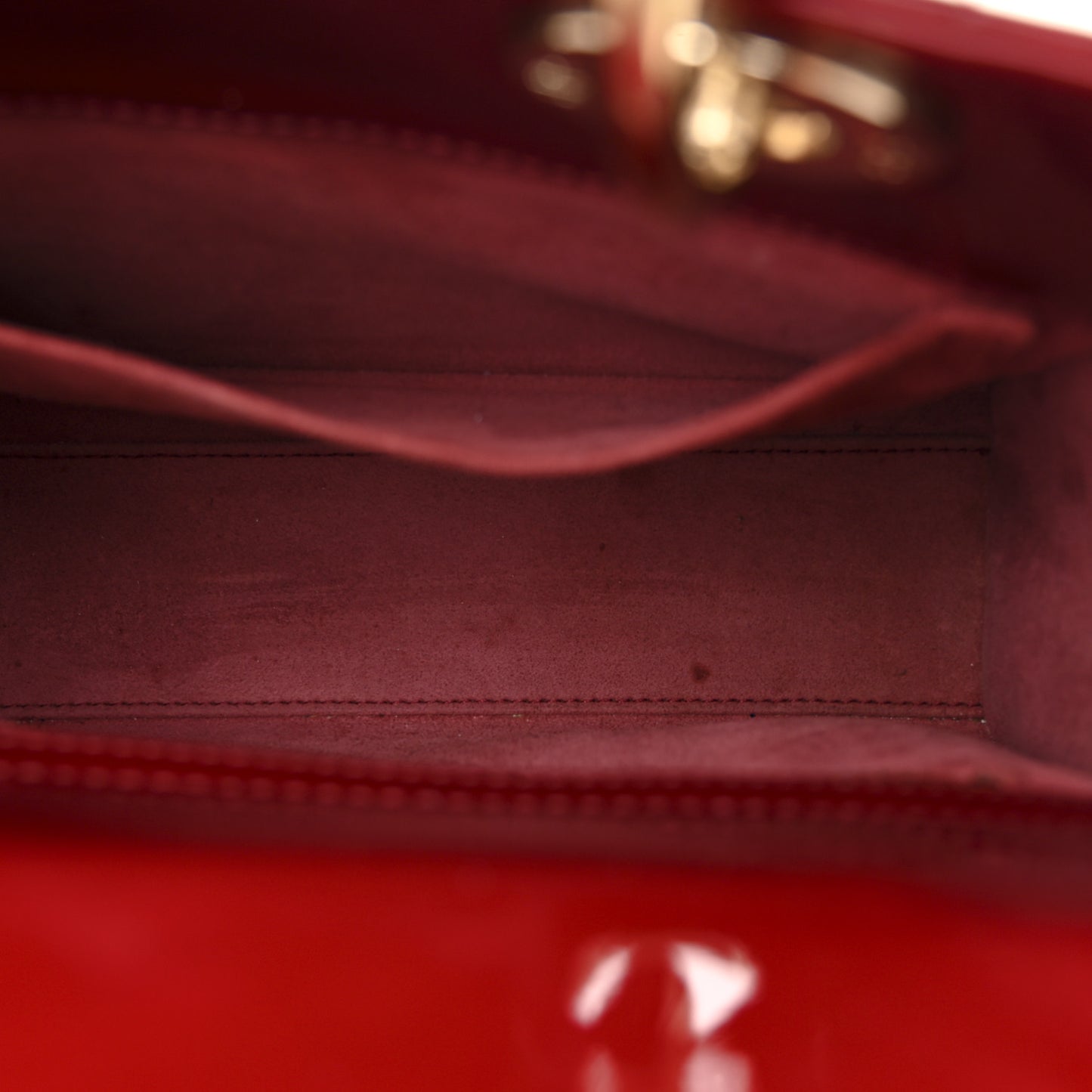 Patent Cannage Small Lady Dior Cherry Red