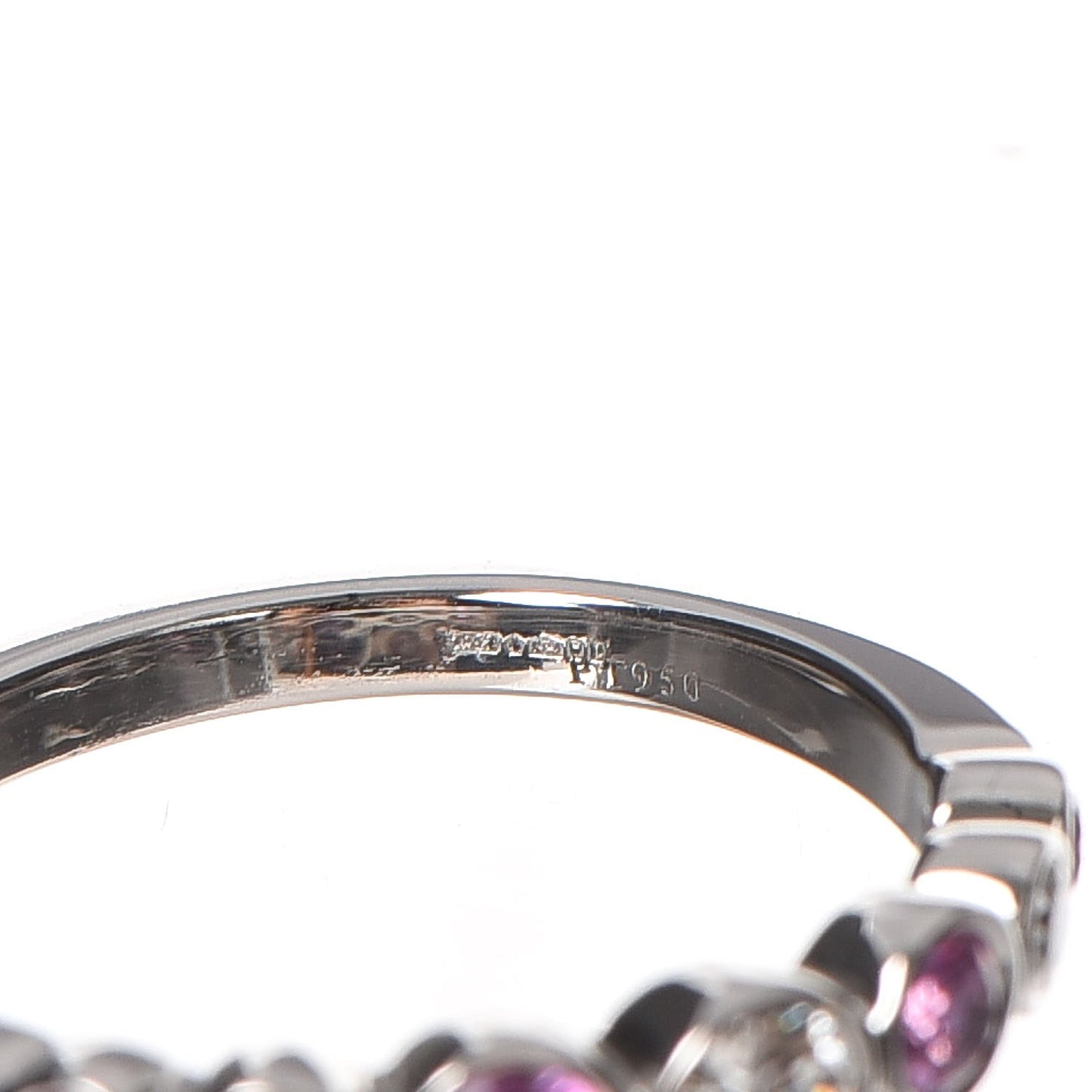 Platinum Diamond Pink Sapphire Jazz Ring 52 6