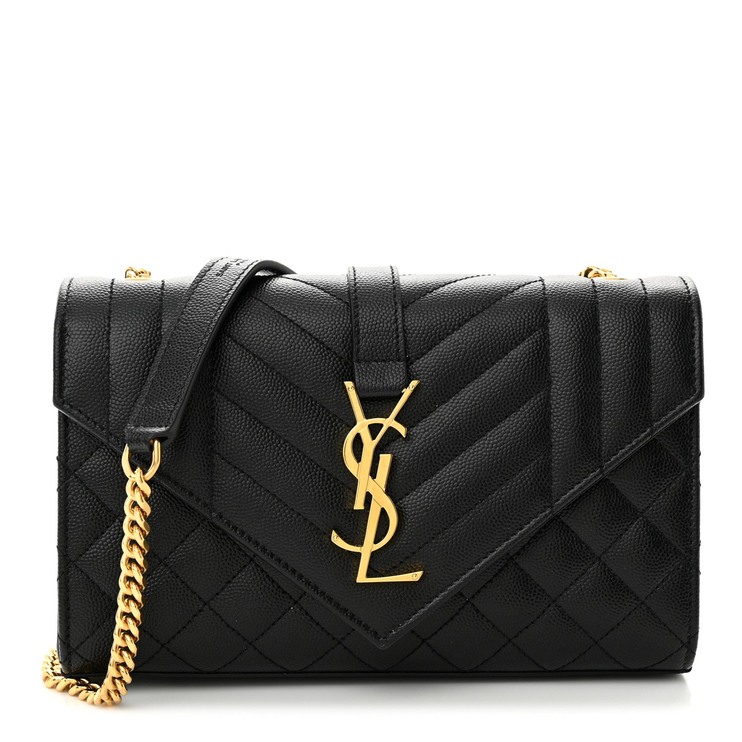 Saint Laurent Grain De Poudre Textured Mixed Matelasse Triquilt Small Monogram Satchel Black 1 of 11